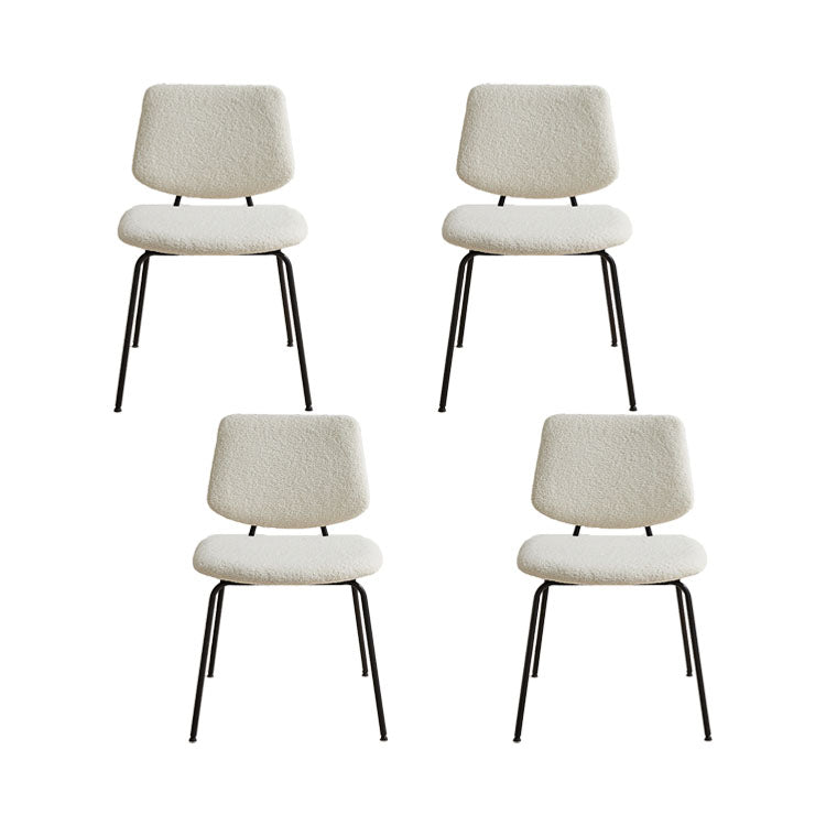 Contemporary Side Chair Open Back Metal Dining Room Chair in White