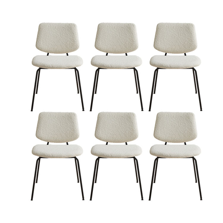 Contemporary Side Chair Open Back Metal Dining Room Chair in White