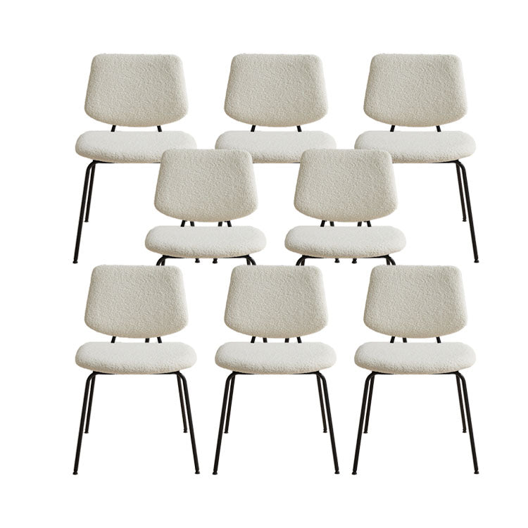 Contemporary Side Chair Open Back Metal Dining Room Chair in White