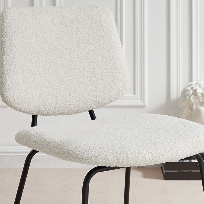 Contemporary Side Chair Open Back Metal Dining Room Chair in White