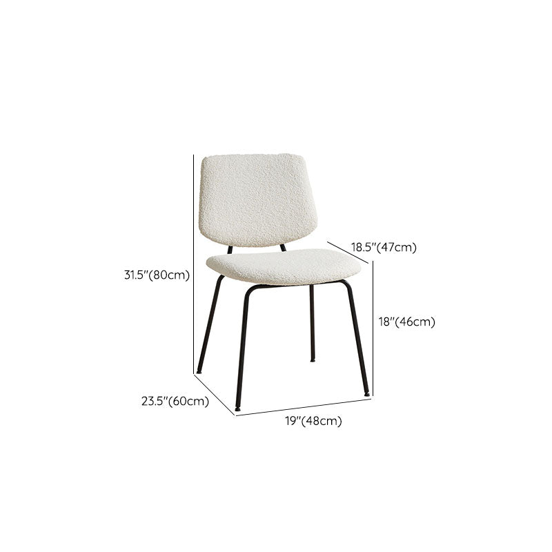 Contemporary Side Chair Open Back Metal Dining Room Chair in White