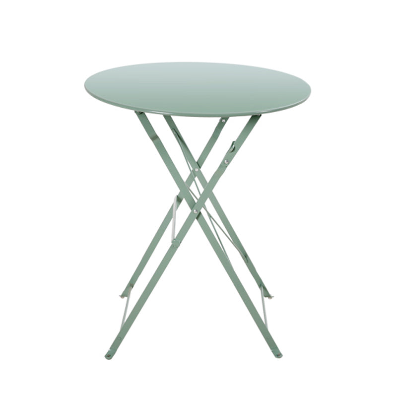 Modern Outdoor Bistro Table Set 3-Pieces Round Metal Fold and Store Bistro Set
