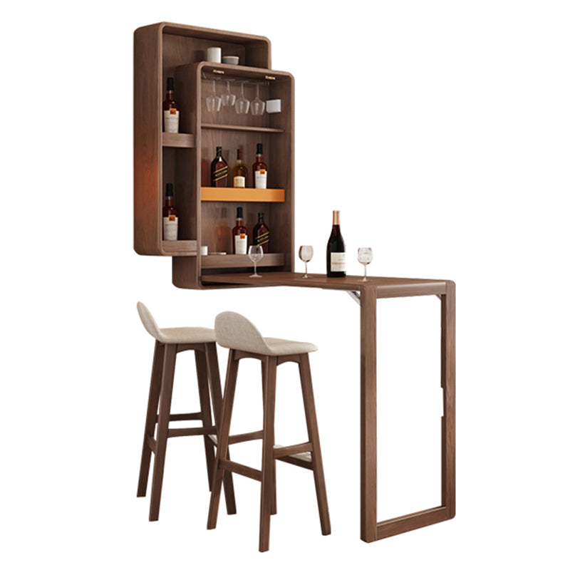 Folding Counter Height Pub Set 1/2/3 Pcs Wood Frame Bar Table and Stools