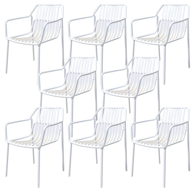 Modern White Dining Side Chair Stacking Outdoor Bistro Chairs