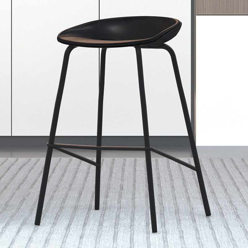 Industrial Indoor Bar Stool Upholstered Bar Stool with Metal Base