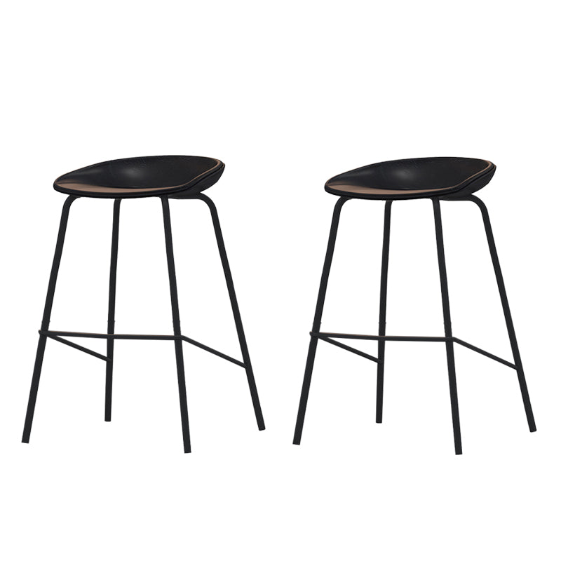 Industrial Indoor Bar Stool Upholstered Bar Stool with Metal Base