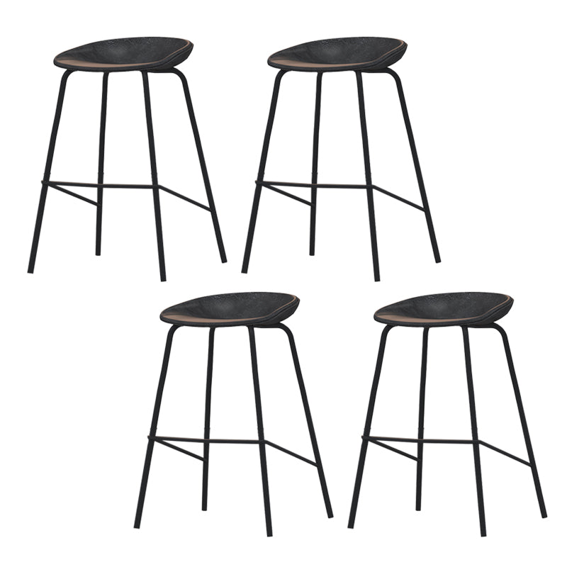 Industrial Indoor Bar Stool Upholstered Bar Stool with Metal Base