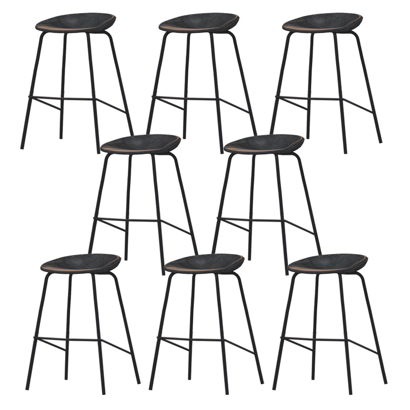 Industrial Indoor Bar Stool Upholstered Bar Stool with Metal Base