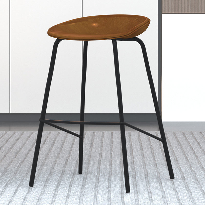 Industrial Indoor Bar Stool Upholstered Bar Stool with Metal Base