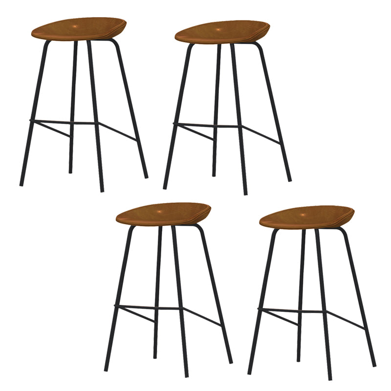 Industrial Indoor Bar Stool Upholstered Bar Stool with Metal Base