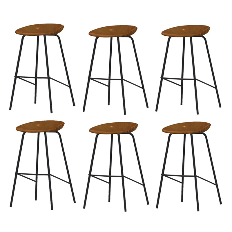 Industrial Indoor Bar Stool Upholstered Bar Stool with Metal Base