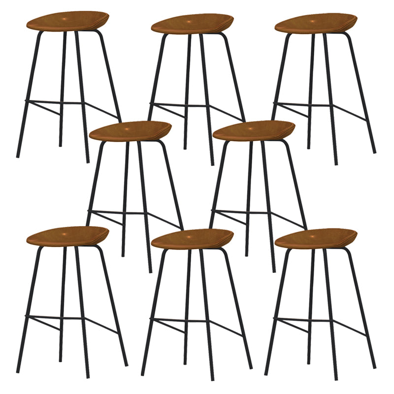 Industrial Indoor Bar Stool Upholstered Bar Stool with Metal Base