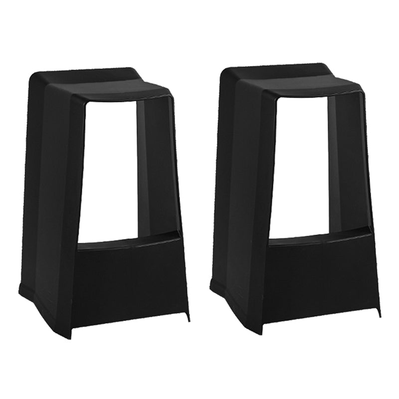 Modern Style Plastic Counter Stool Armless Barstool with Footrest