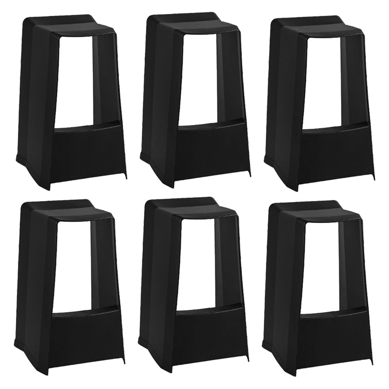 Modern Style Plastic Counter Stool Armless Barstool with Footrest