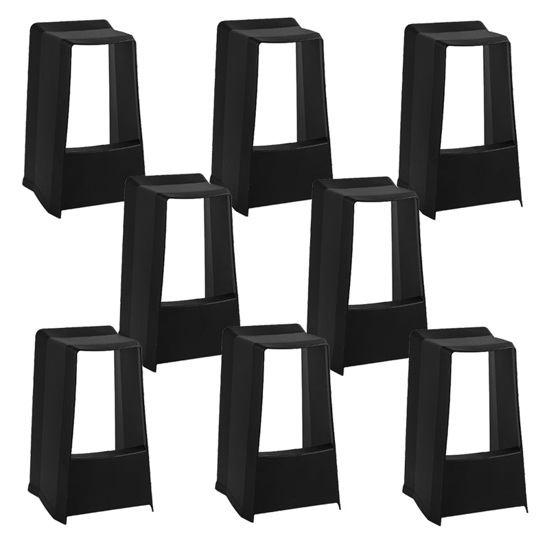 Modern Style Plastic Counter Stool Armless Barstool with Footrest