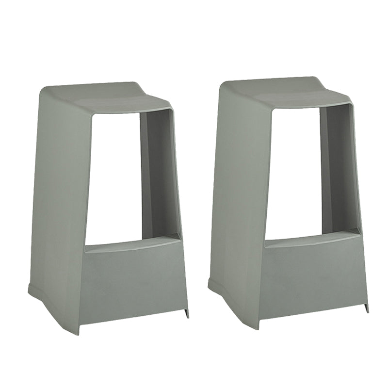 Modern Style Plastic Counter Stool Armless Barstool with Footrest