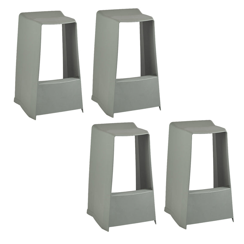 Modern Style Plastic Counter Stool Armless Barstool with Footrest
