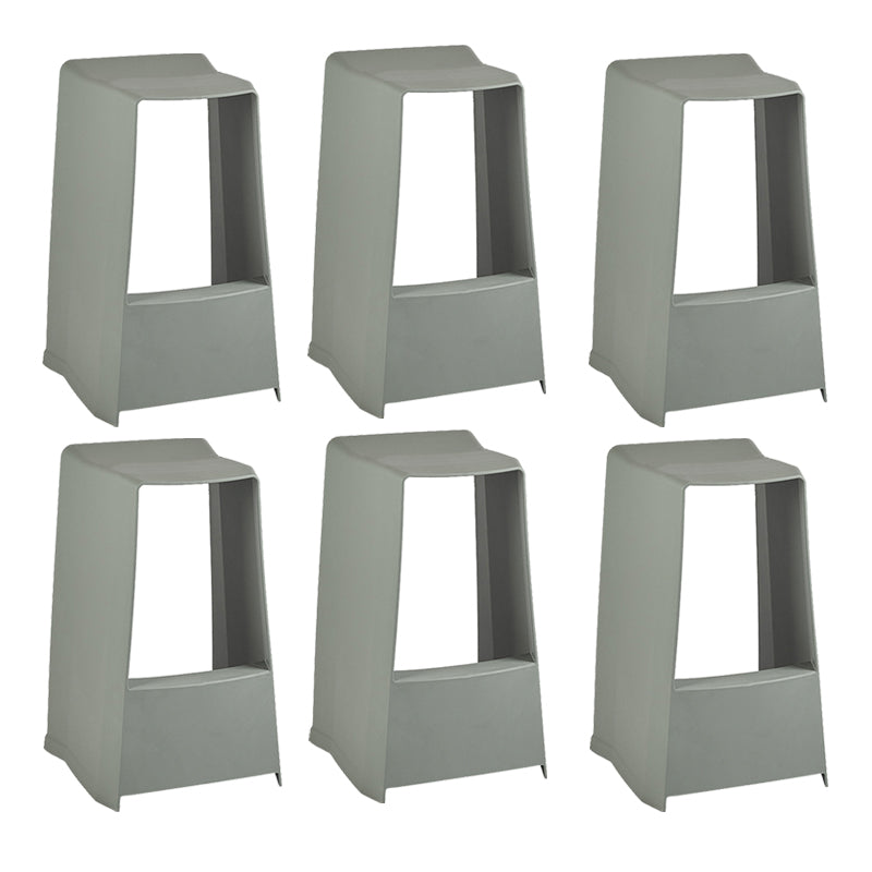 Modern Style Plastic Counter Stool Armless Barstool with Footrest