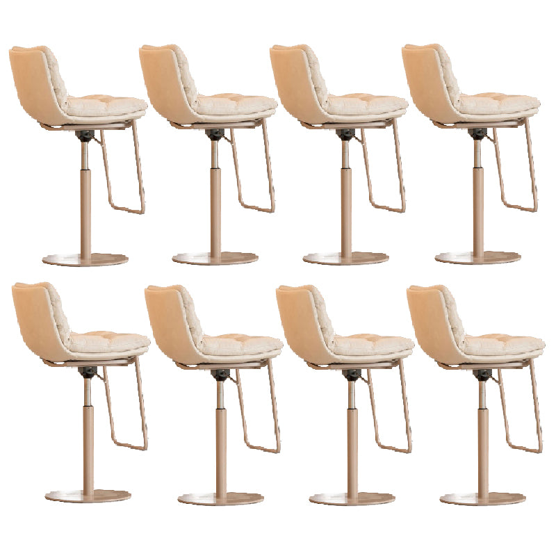 Contemporary Style Armless Barstool Leather Adjustable Height Bar Stool