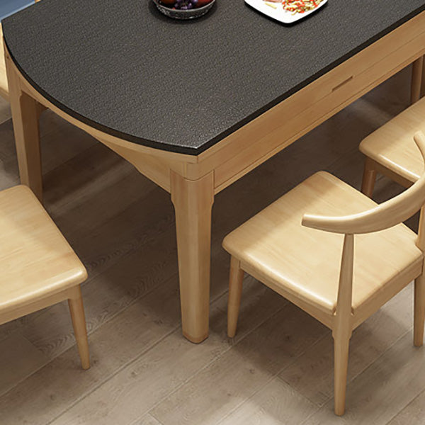Simplicity Style Dining Site Table Round Stone Furniture with Drop-Leaf