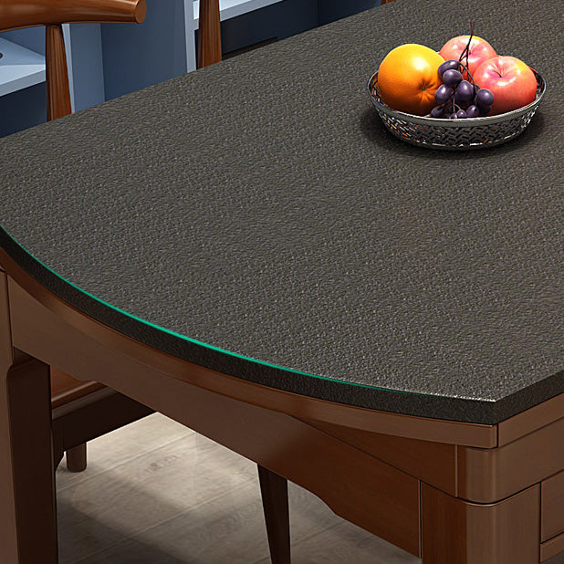 Simplicity Style Dining Site Table Round Stone Furniture with Drop-Leaf