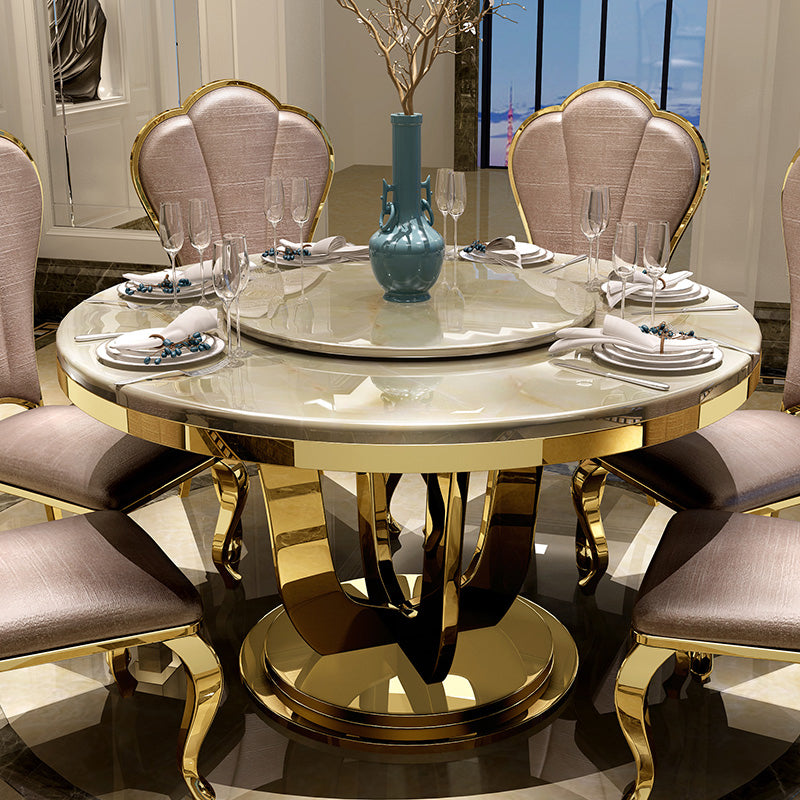 Round Convertible Dining Table Pedestal Table for Kitchen Dining Room