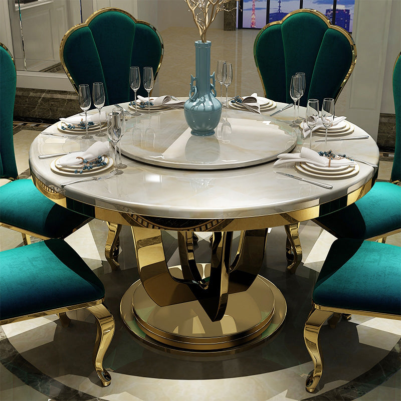 Round Convertible Dining Table Pedestal Table for Kitchen Dining Room