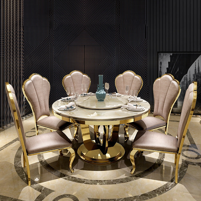 Round Convertible Dining Table Pedestal Table for Kitchen Dining Room