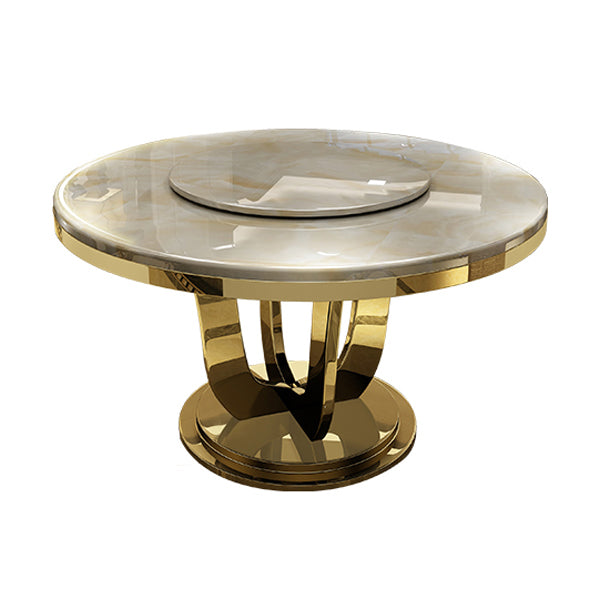 Round Convertible Dining Table Pedestal Table for Kitchen Dining Room