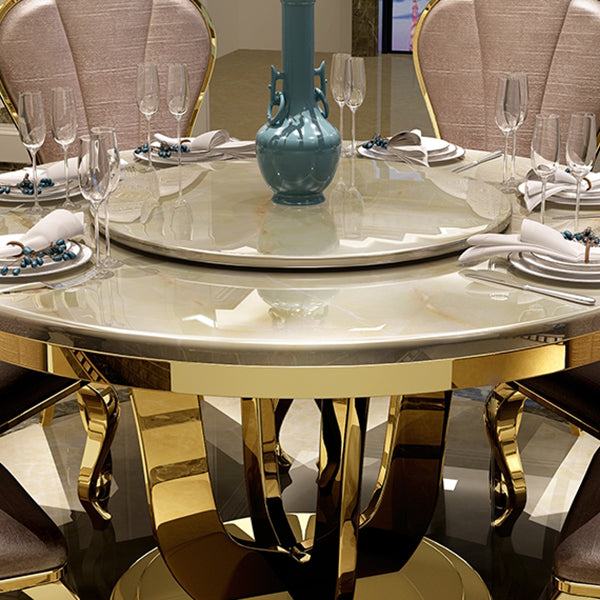 Round Convertible Dining Table Pedestal Table for Kitchen Dining Room