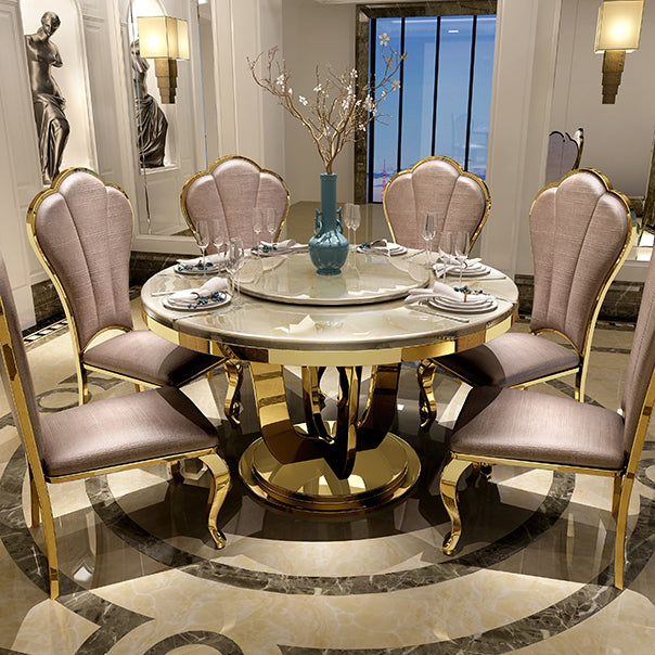 Round Convertible Dining Table Pedestal Table for Kitchen Dining Room