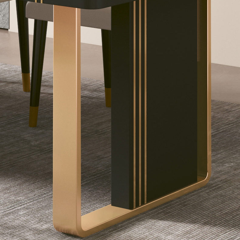 Extendable Dining Table Double Pedestal Table for Kitchen Dining Room