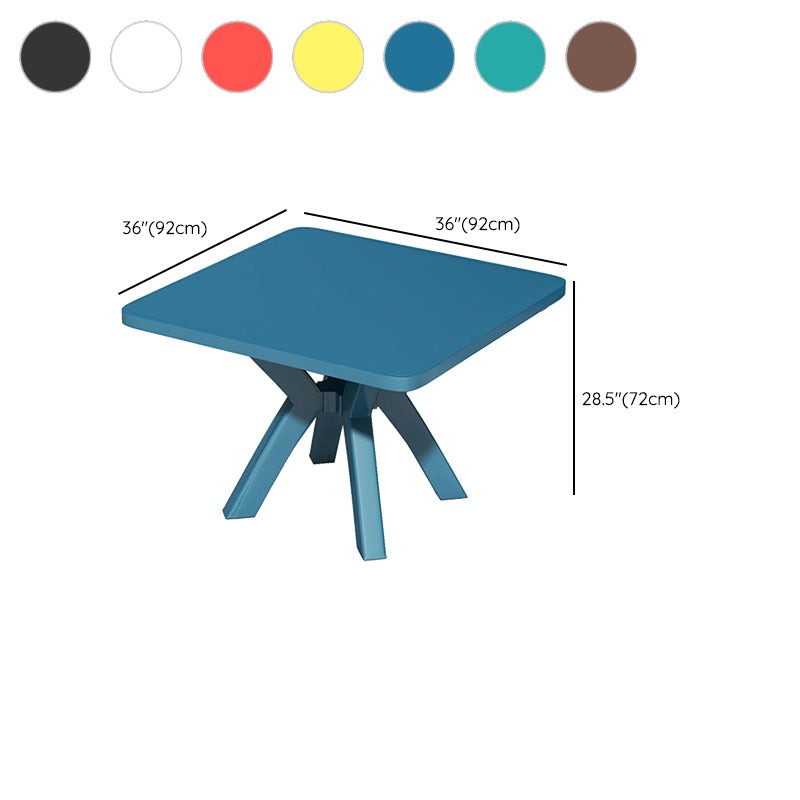 Acrylic Square Patio Dining Table 1/5 PCS Dining Set with Stackable Chairs for Outdoors