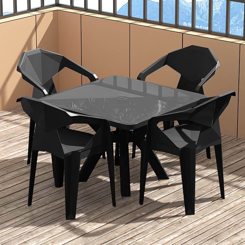 Modern Acrylic Square Dining Table 1/5 PCS Dining Set for Outdoors