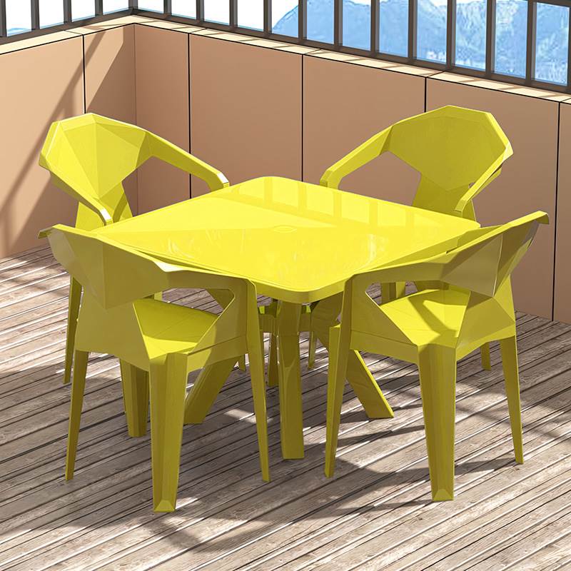 Modern Acrylic Square Dining Table 1/5 PCS Dining Set for Outdoors