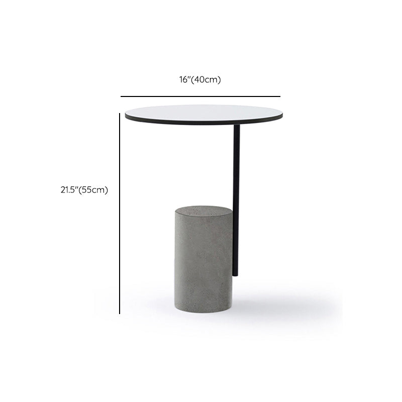 Pedestal Accent Side Table with Metal Top Side End Snack Table