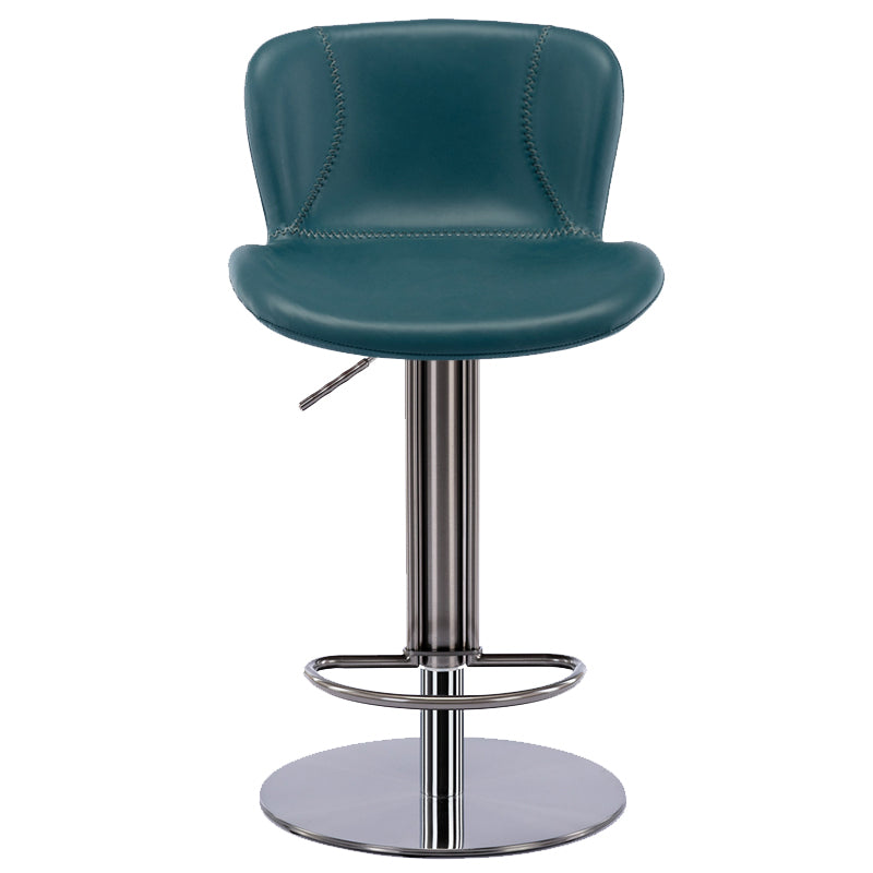 Contemporary Style Barstool Faux Leather Adjustable Height Bar Stool