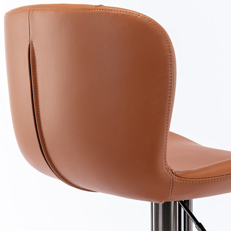 Contemporary Style Barstool Faux Leather Adjustable Height Bar Stool