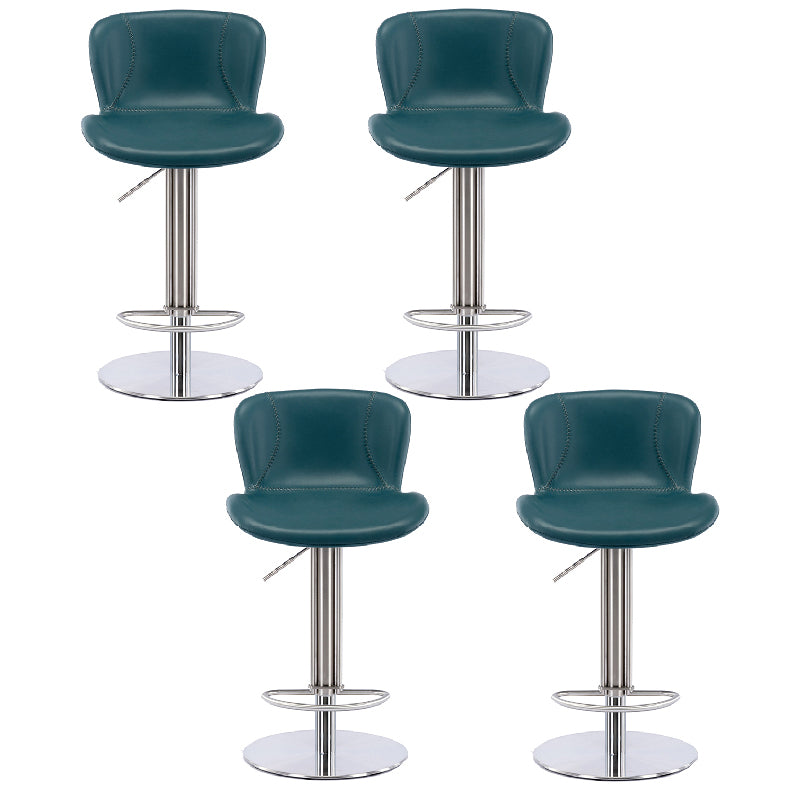 Contemporary Style Barstool Faux Leather Adjustable Height Bar Stool
