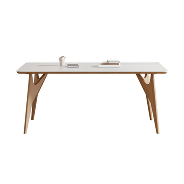 Rectangle Dining Table Solid Wood Frame Dining Table with 4 Legs