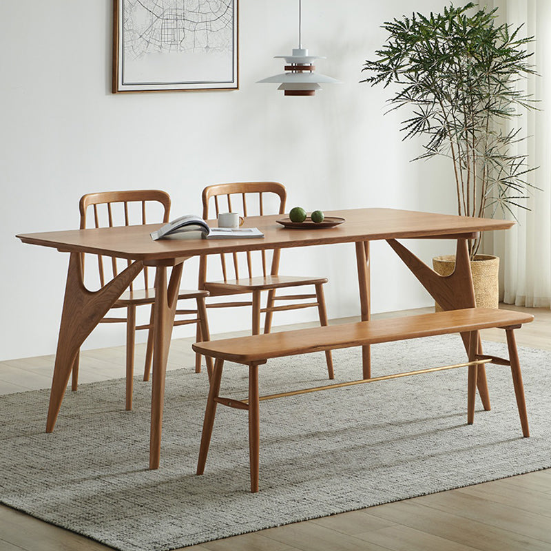Rectangle Dining Table Solid Wood Frame Dining Table with 4 Legs