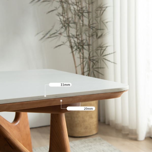 Rectangle Dining Table Solid Wood Frame Dining Table with 4 Legs