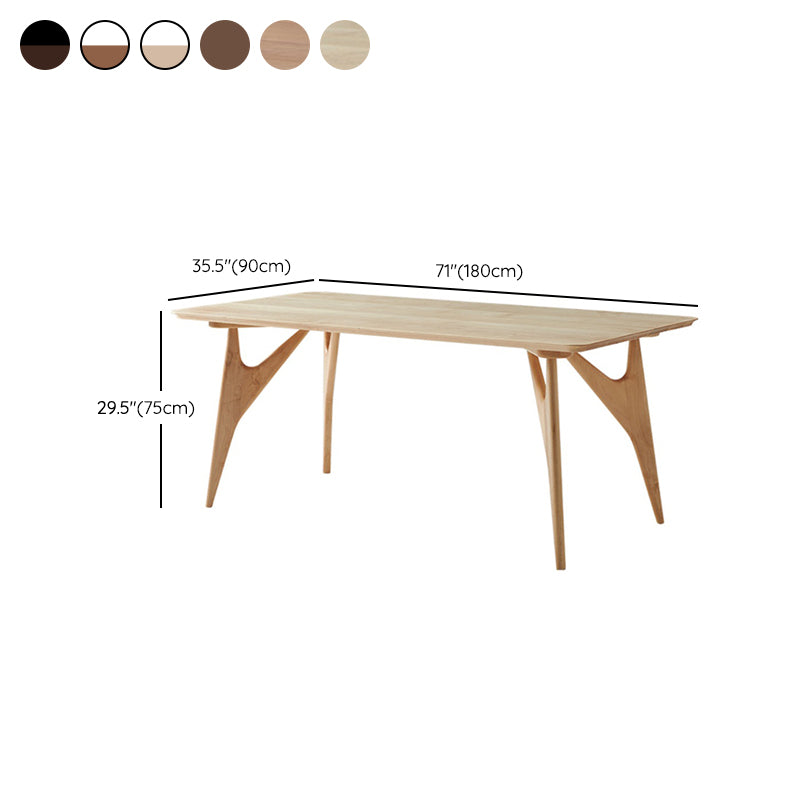 Rectangle Dining Table Solid Wood Frame Dining Table with 4 Legs