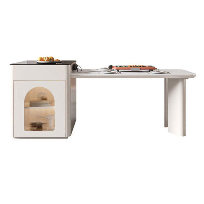 Double Pedestal Table Extendable Dining Table for Kitchen Dining Room