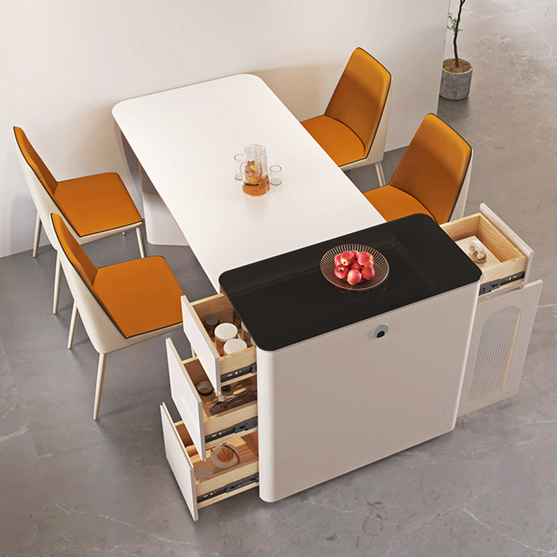 Double Pedestal Table Extendable Dining Table for Kitchen Dining Room