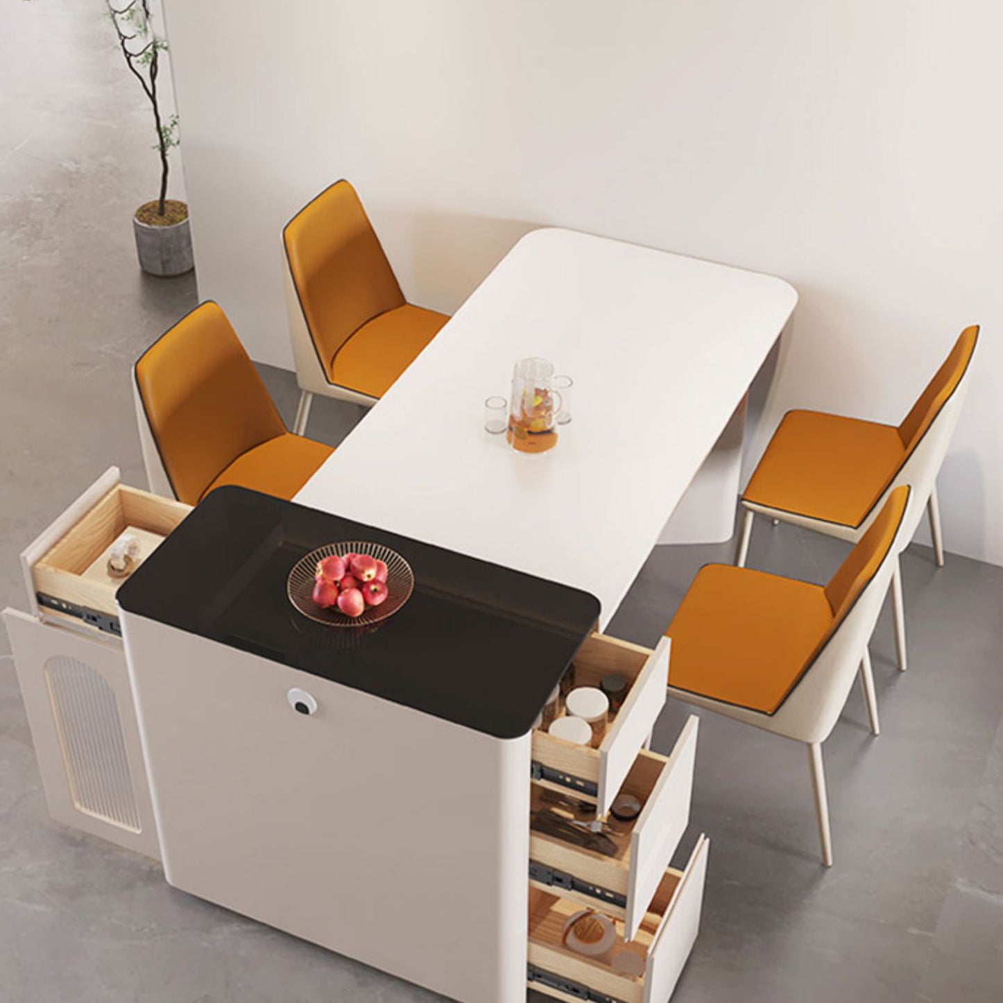 Double Pedestal Table Extendable Dining Table for Kitchen Dining Room