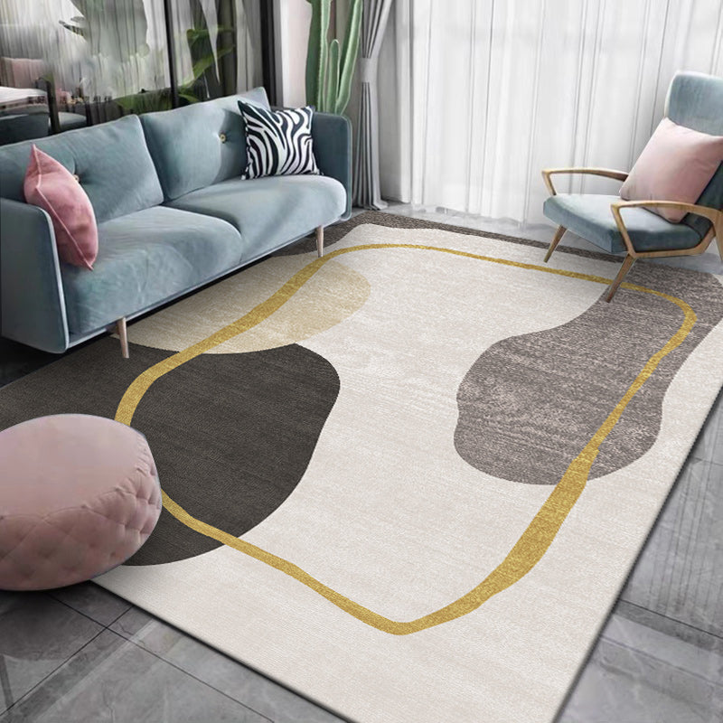 Adults Contemporary Area Carpet Stain Resistant Rectangle Rug Color Block Indoor Rug