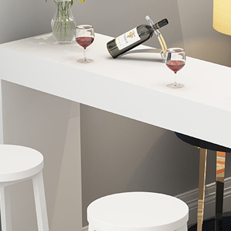 Double Pedestal Bar Table Set 1/3 Pcs Wood Frame Bar Table and Backless Stools