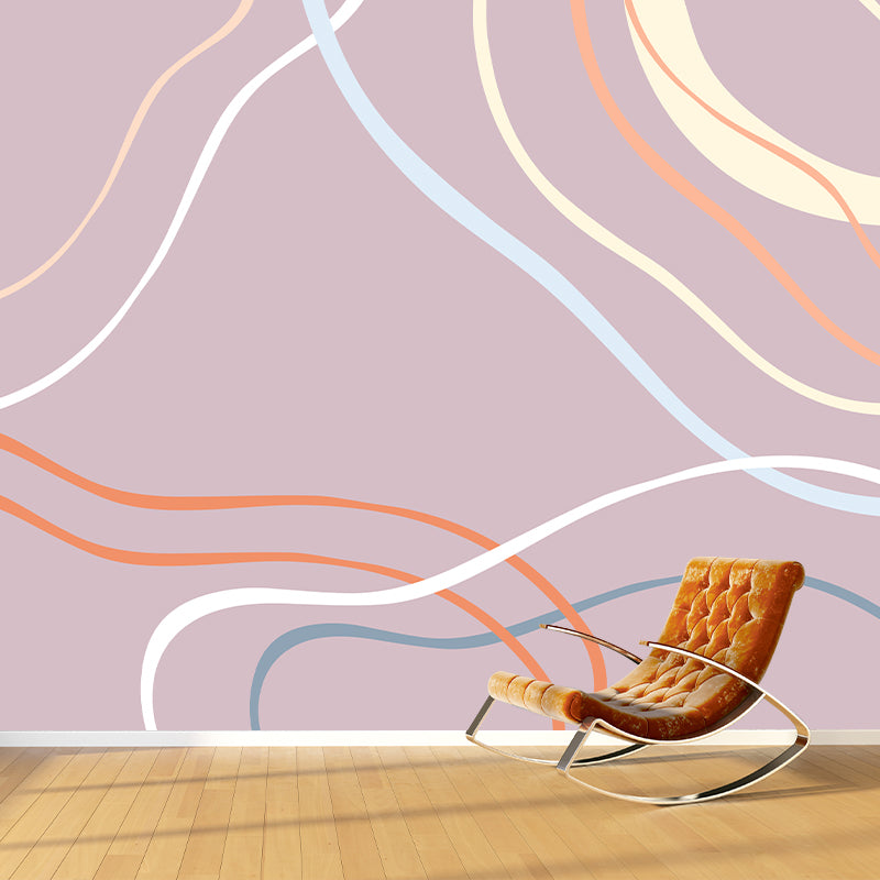 Abstract Curve Illustration Wall Mural Wallpaper Sitting Room Wall Mural