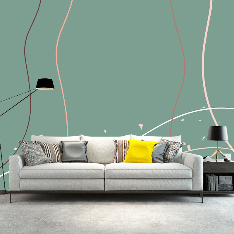Abstract Curve Illustration Wall Mural Wallpaper Sitting Room Wall Mural